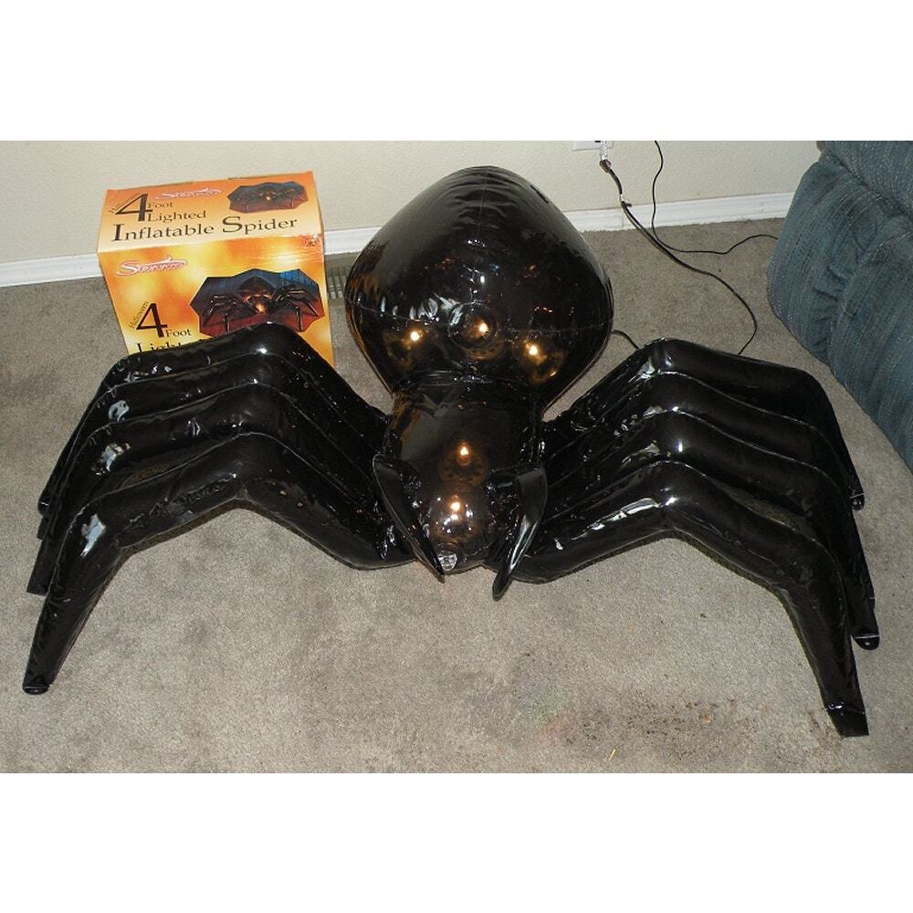 Sienna Halloween 4 Foot Lighted Inflatable Spider Black Indoor/Outdoor